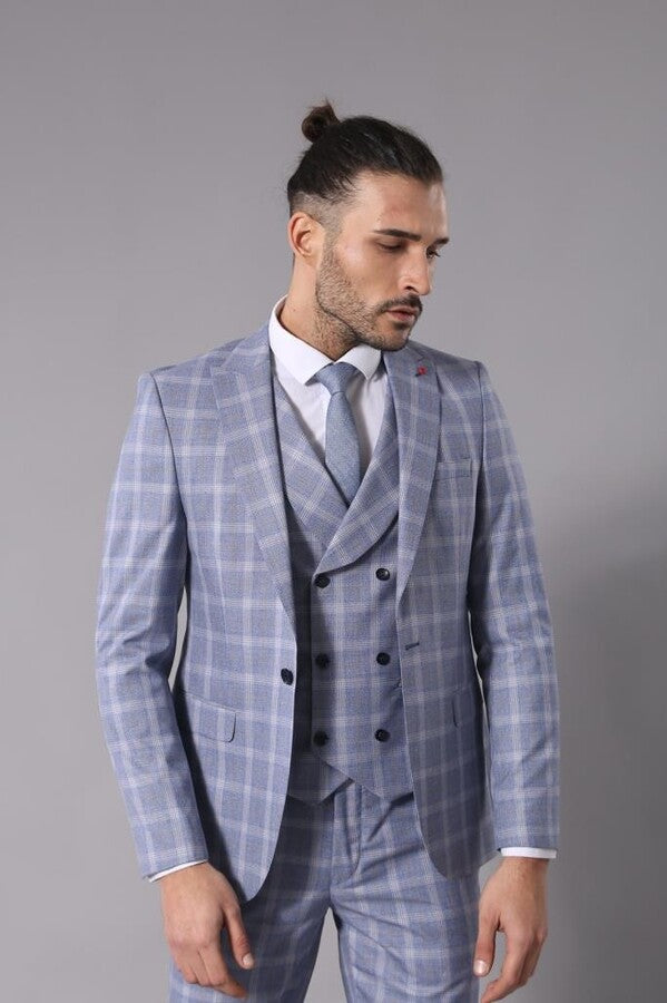 WSS Double Breasted 3 Pieces Blue Suit  - Nanaimo