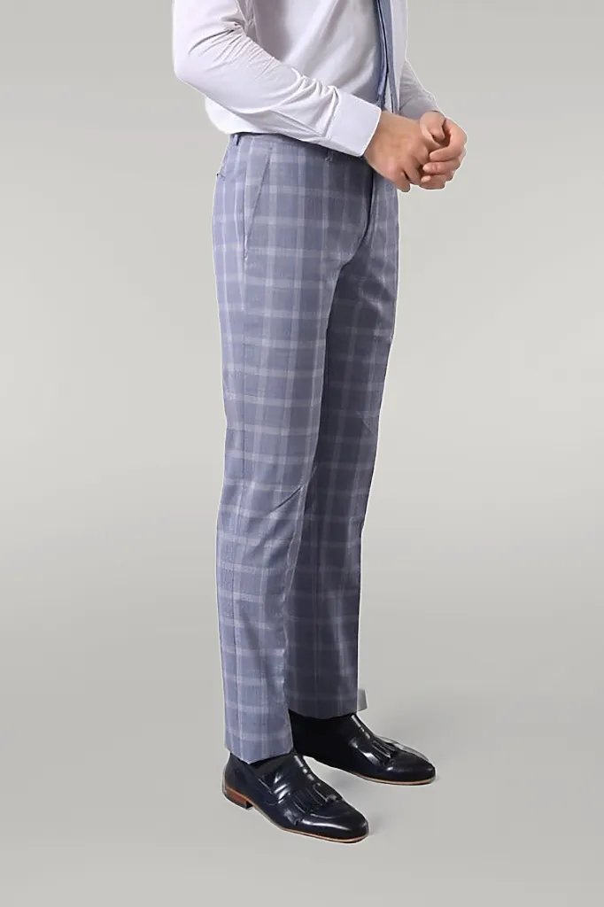 WSS Double Breasted 3 Pieces Blue Suit  - Singen
