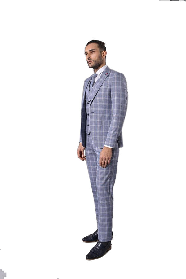 WSS Double Breasted 3 Pieces Blue Suit  - Nanaimo