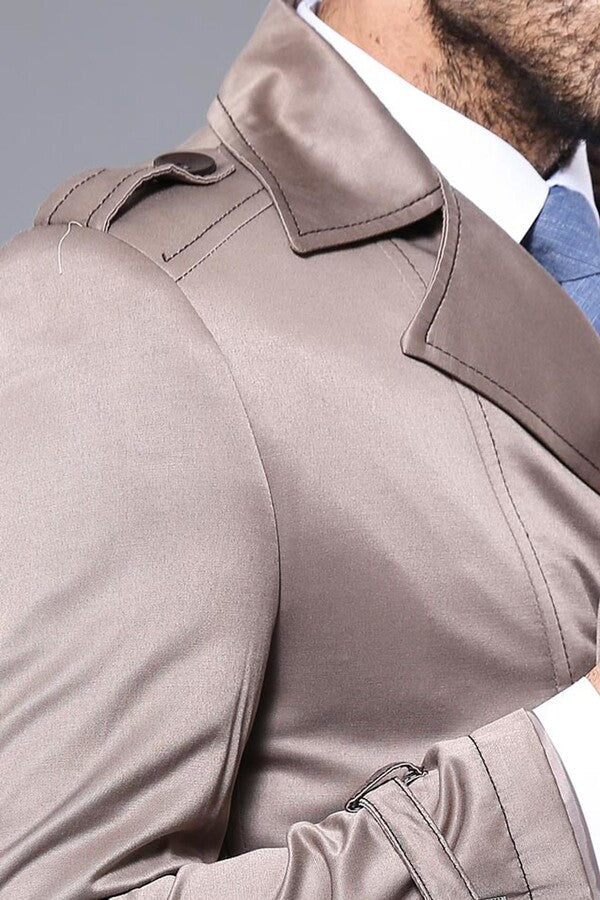 WSS Double Breasted Beige Men Trenchcoat  - Sagunto