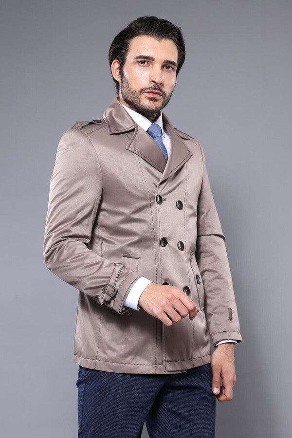 WSS Double Breasted Beige Men Trenchcoat  - Sagunto