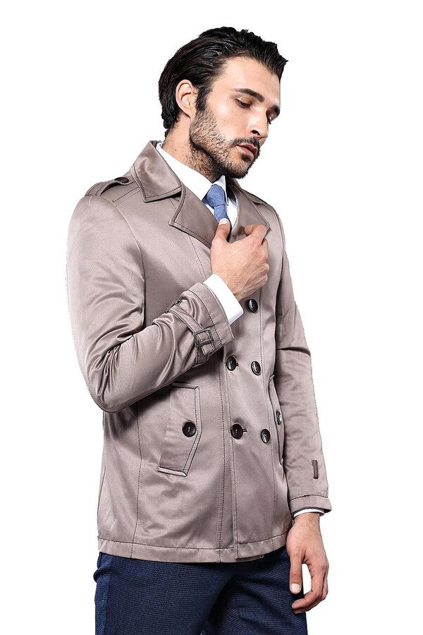 WSS Double Breasted Beige Men Trenchcoat  - Sagunto