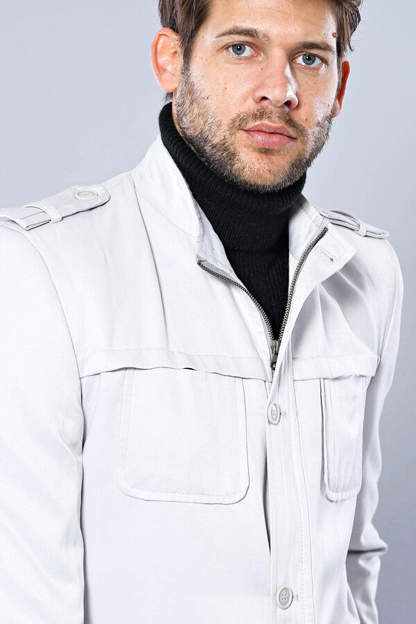 WSS Double Breasted Cream Trench Coat  - Aprilia
