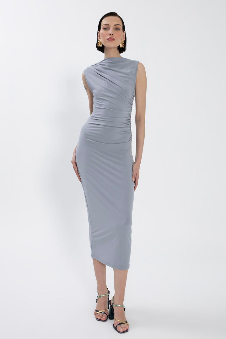 BSL Women Draped Sleeveless Midi Dress - Melbourne