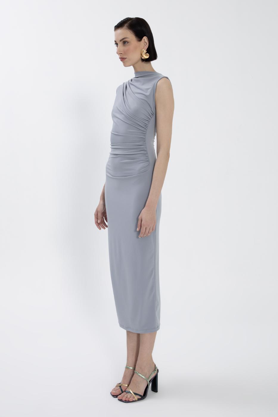 BSL Women Draped Sleeveless Midi Dress - Melbourne