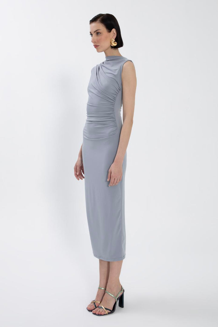 BSL Women Draped Sleeveless Midi Dress - Melbourne