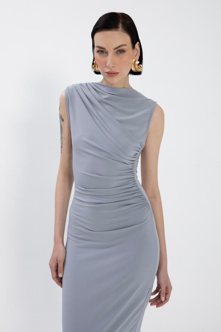 BSL Women Draped Sleeveless Midi Dress - Melbourne