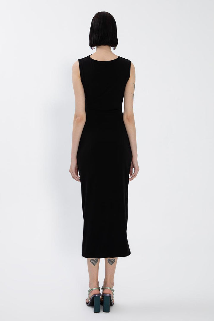 BSL Women Draped Sleeveless Midi Dress - Hellendoorn