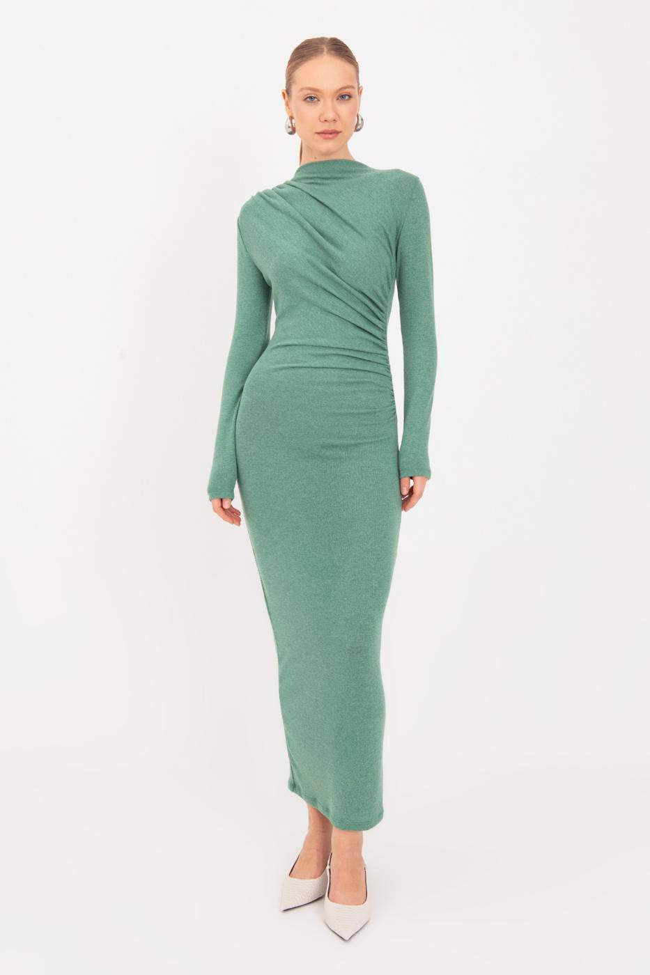 BSL Women Draped Midi Dress - Águilas