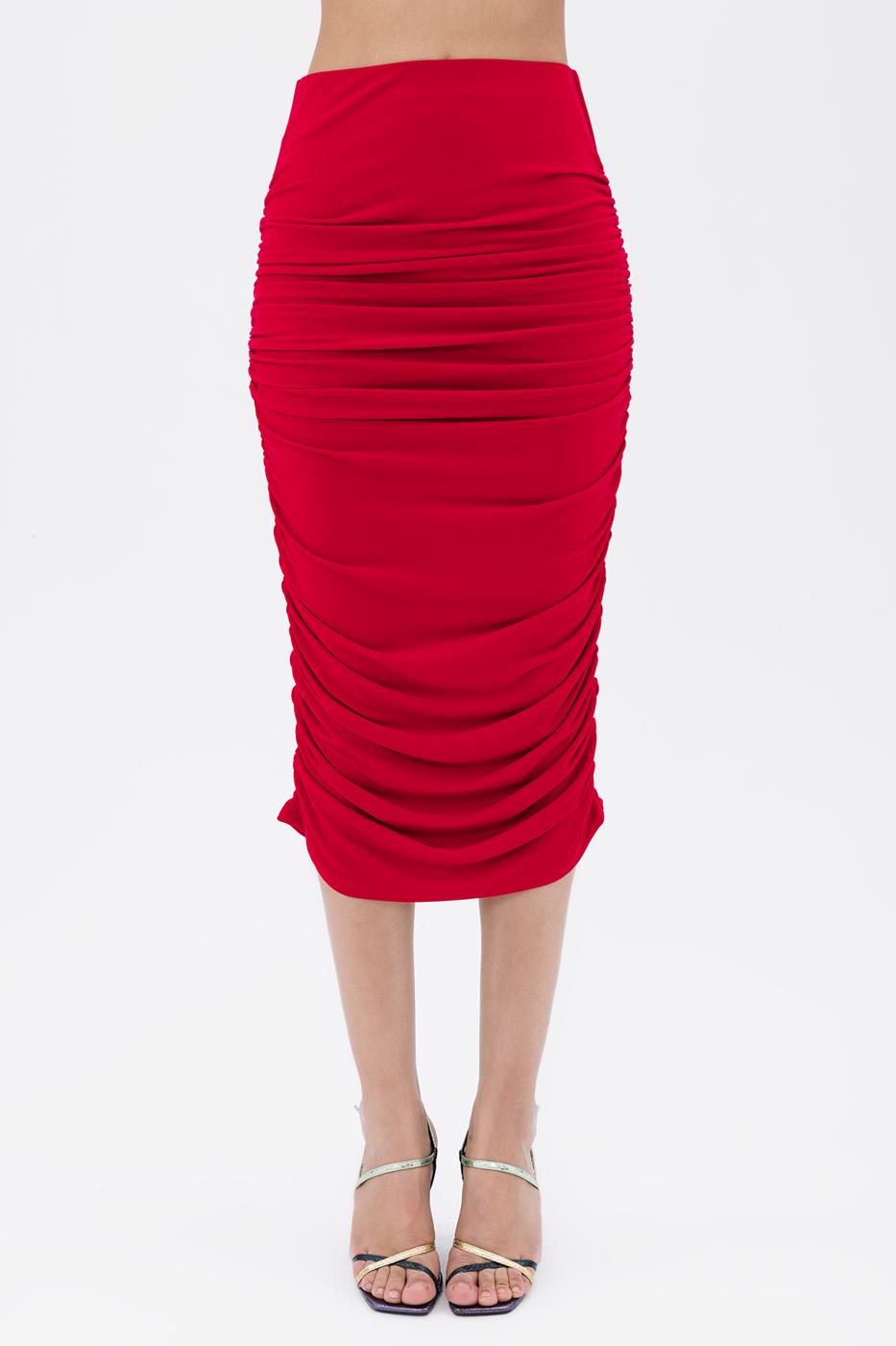 BSL Women Draped Midi Pencil Skirt - Leavenworth