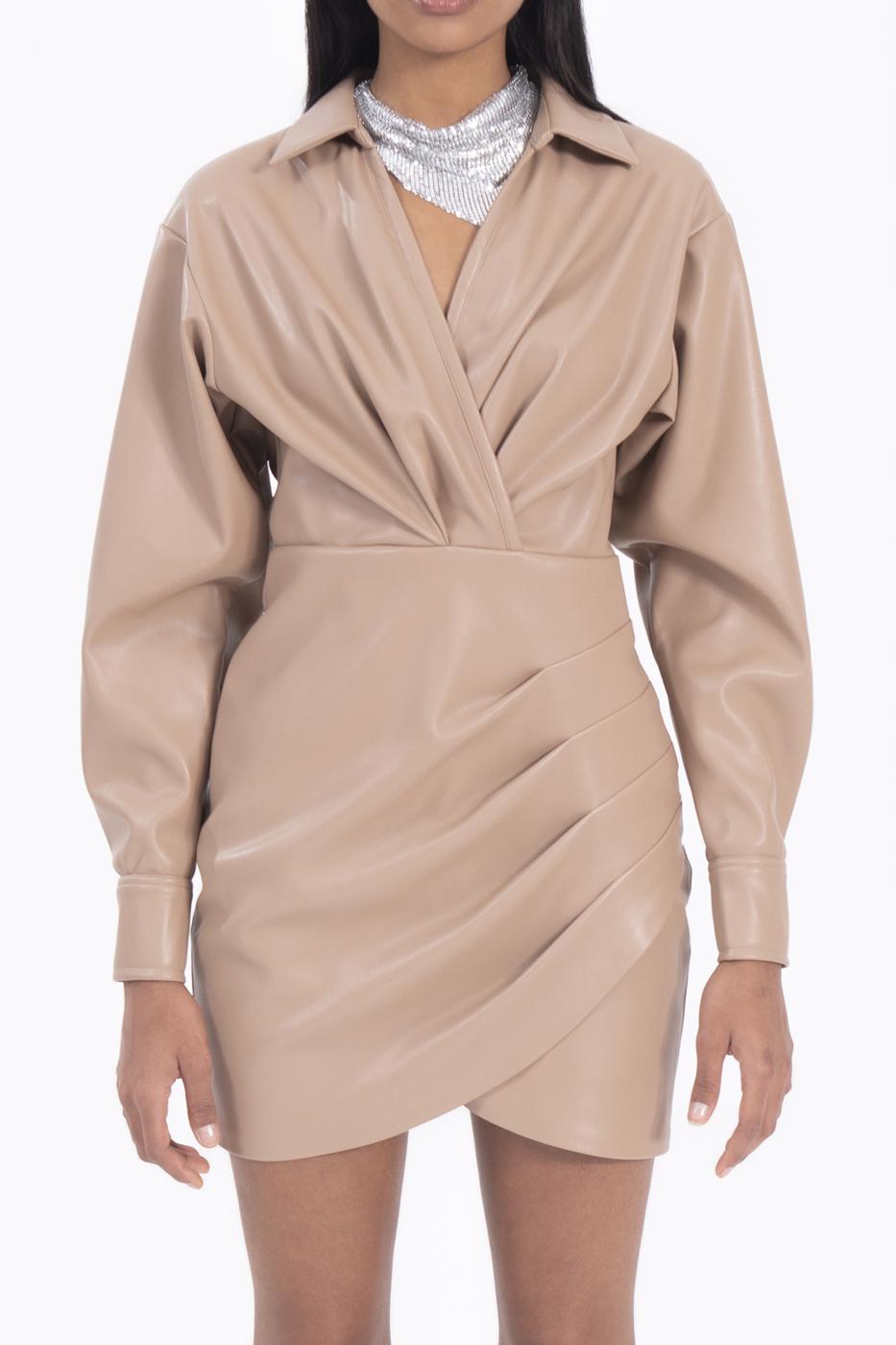 BSL Women Drapped faux leather mini dress - Rosny-sous-Bois