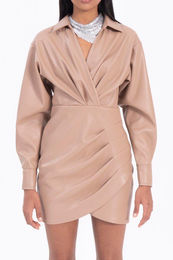 BSL Women Drapped faux leather mini dress - Rosny-sous-Bois