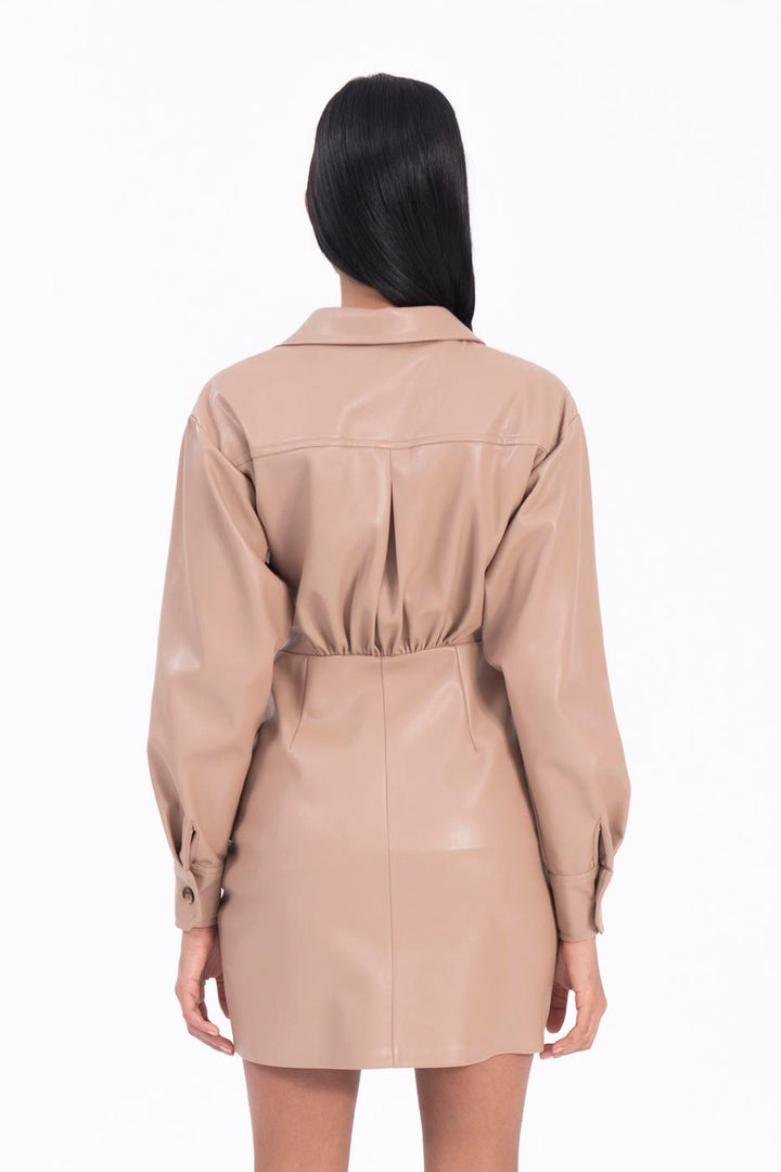 BSL Women Drapped faux leather mini dress - Rosny-sous-Bois