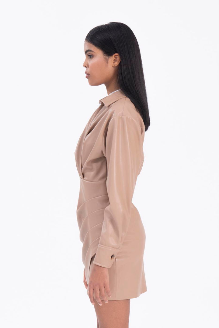 BSL Women Drapped faux leather mini dress - Rosny-sous-Bois
