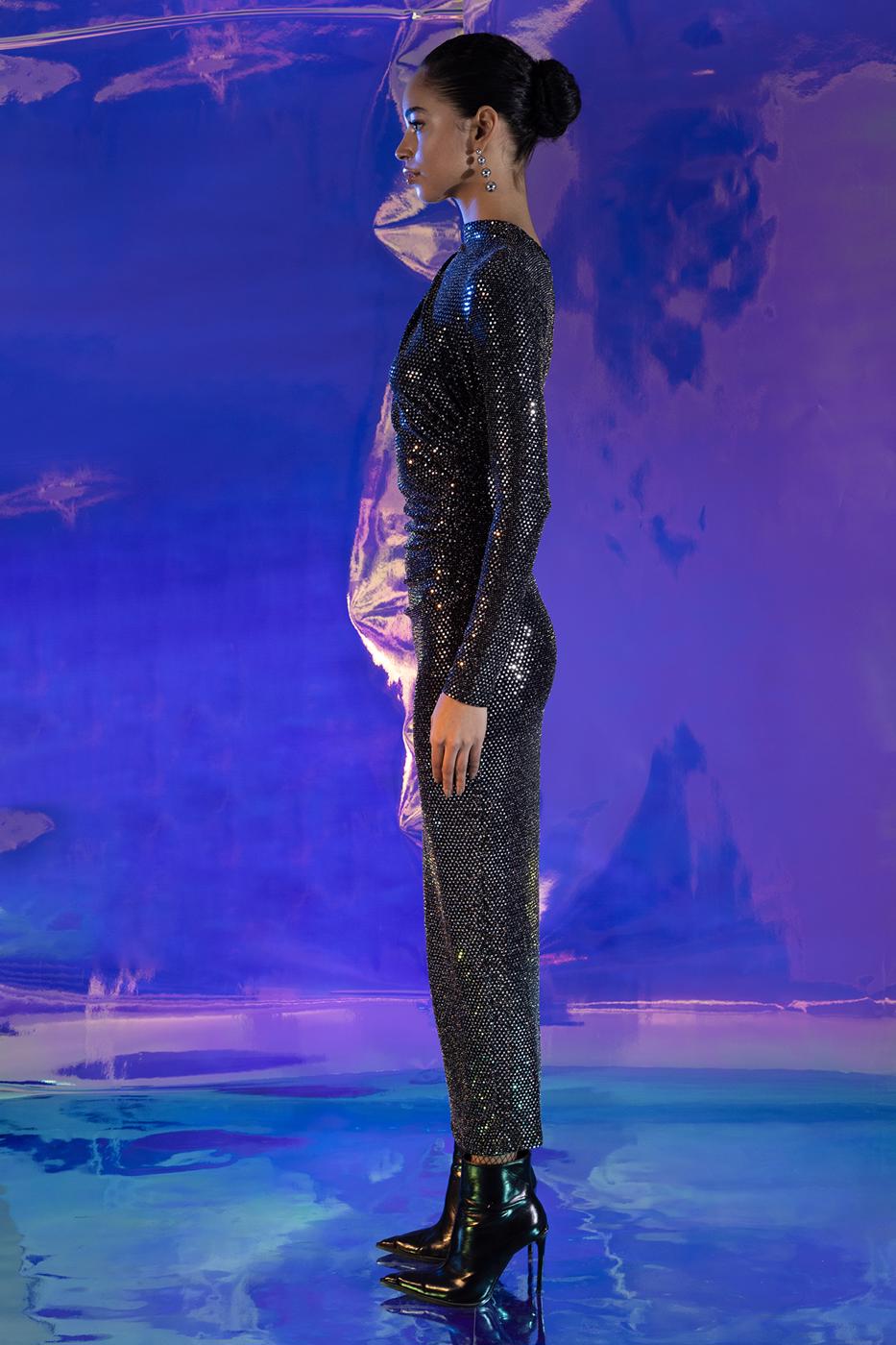 BSL Women Draped Sequined Midi Dress - Huntington Beach