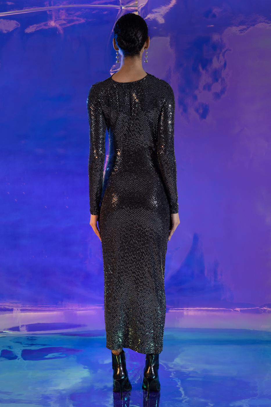 BSL Women Draped Sequined Midi Dress - Huntington Beach