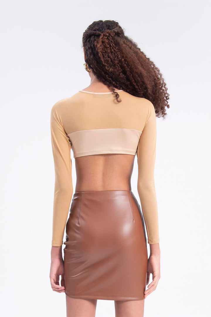 BSL Women Drapped faux leather mini skirt - Râmnicu Vâlcea