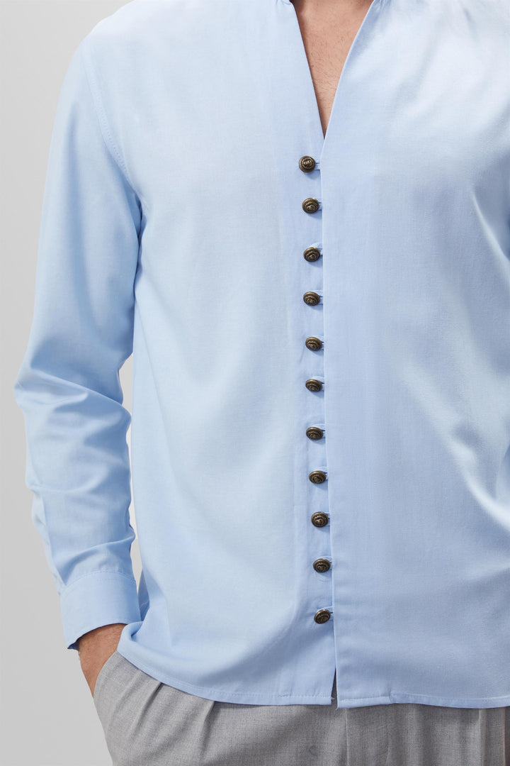 ANT Button Detailed Stand Up Collar Men's Shirt - Neuss