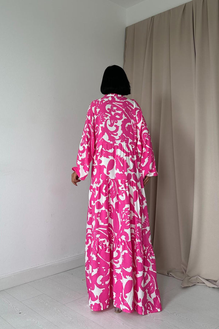 ELS Buttoned Loose Dress - Fuchsia - Moncton