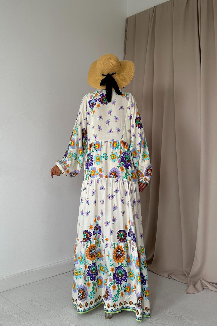 ELS Button-Up Loose Dress - Brown - Celaya