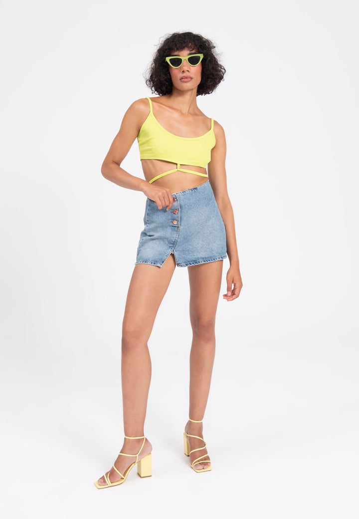 BSL Women Button detailed denim mini skirt - Heusden