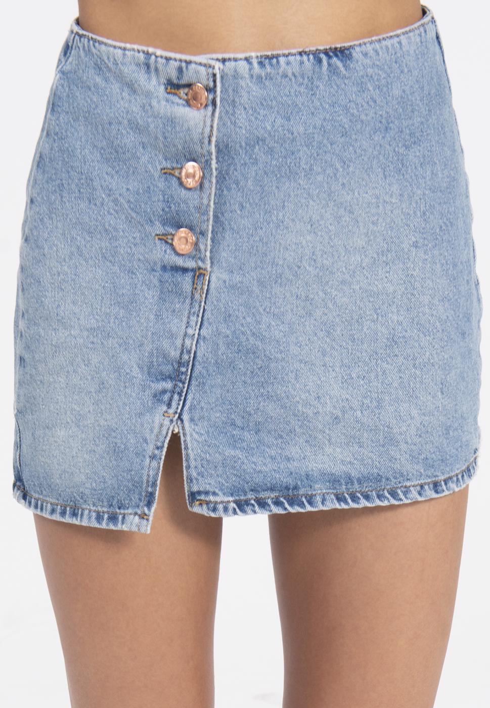 BSL Women Button detailed denim mini skirt - Heusden