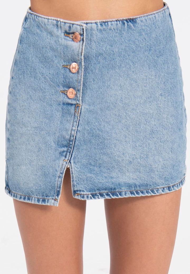 BSL Women Button detailed denim mini skirt - Heusden