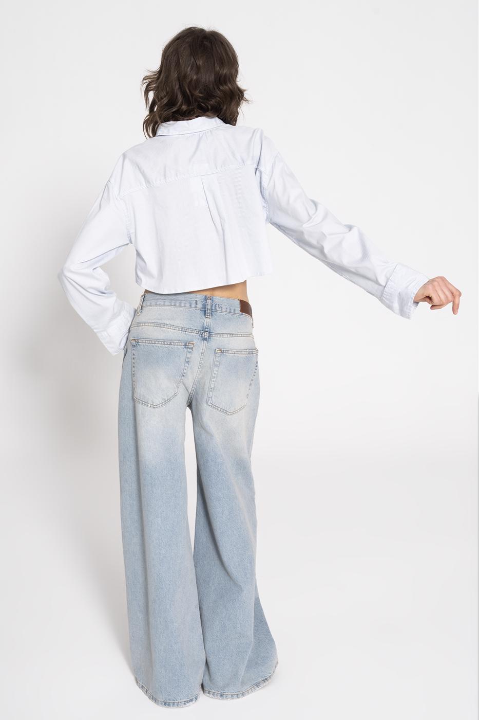 BSL Women Low Waist Wide Denim Pants - Wageningen