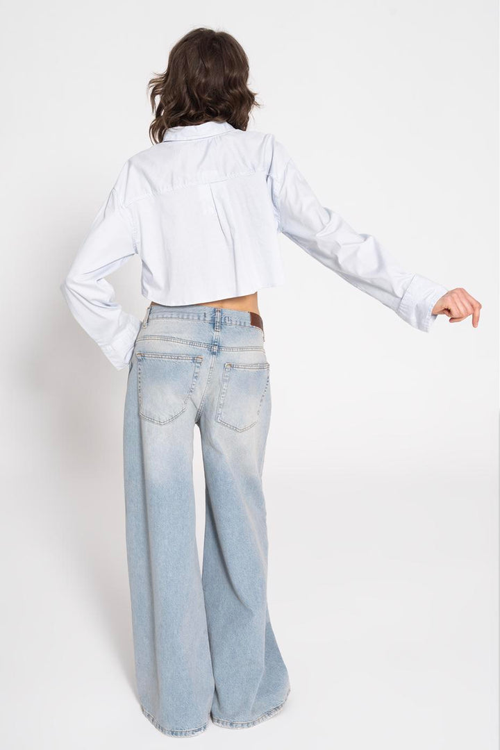 BSL Women Low Waist Wide Denim Pants - Wageningen