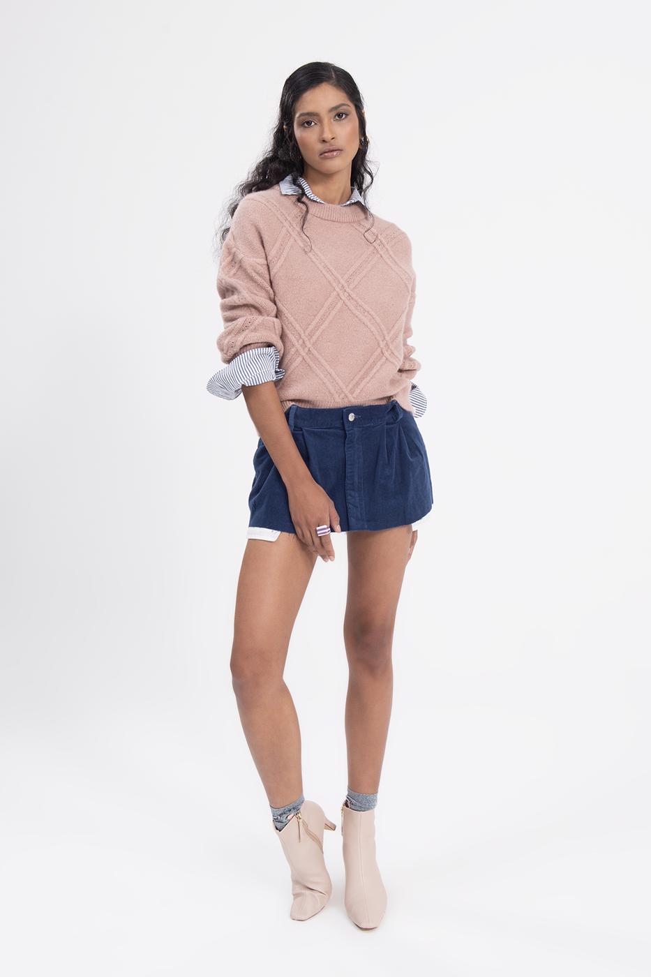 BSL Women Low rise pleated velvet mini skirt - Lancaster