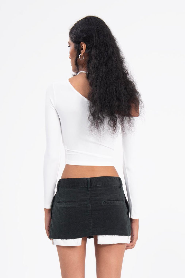 BSL Women Low rise pleated velvet mini skirt - Oldham