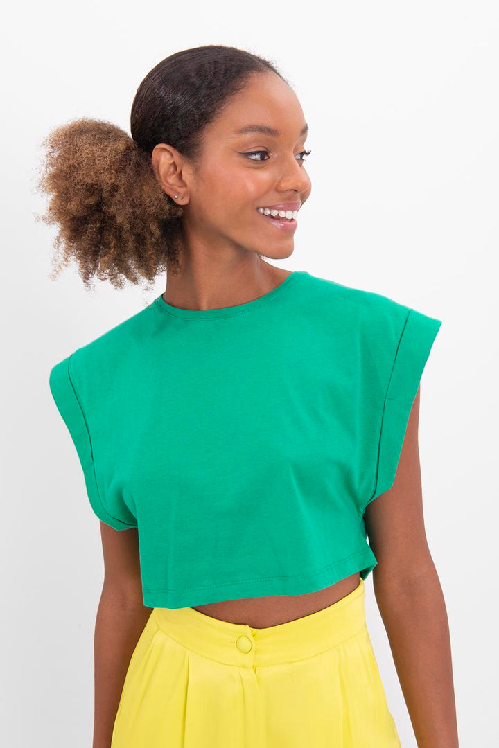 BSL Women Dropped shoulder crop T-shirt - Ocala