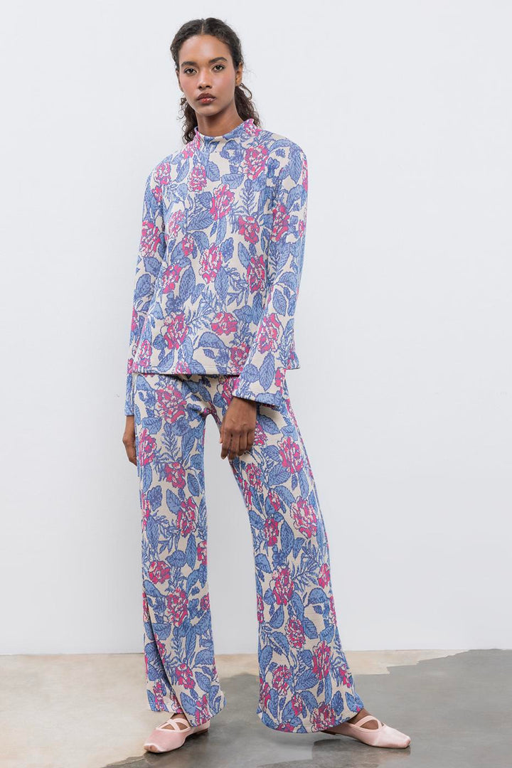 BSL Women Straight Cut Wide Leg Trousers - Eau Claire