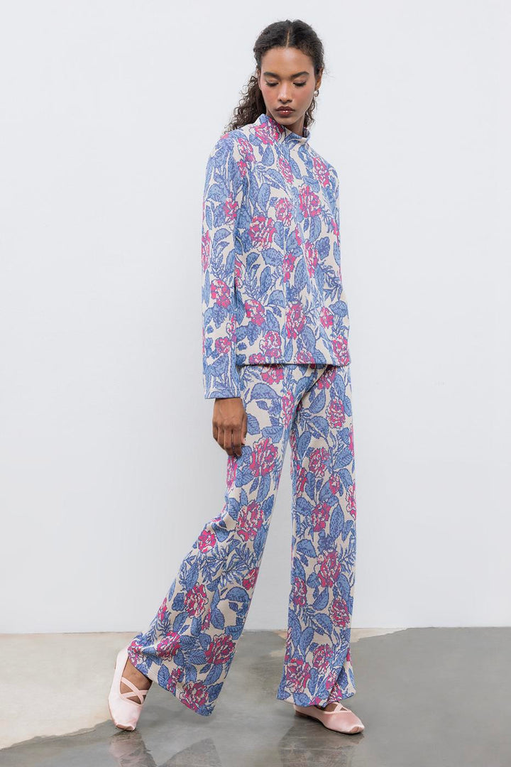 BSL Women Straight Cut Wide Leg Trousers - Eau Claire