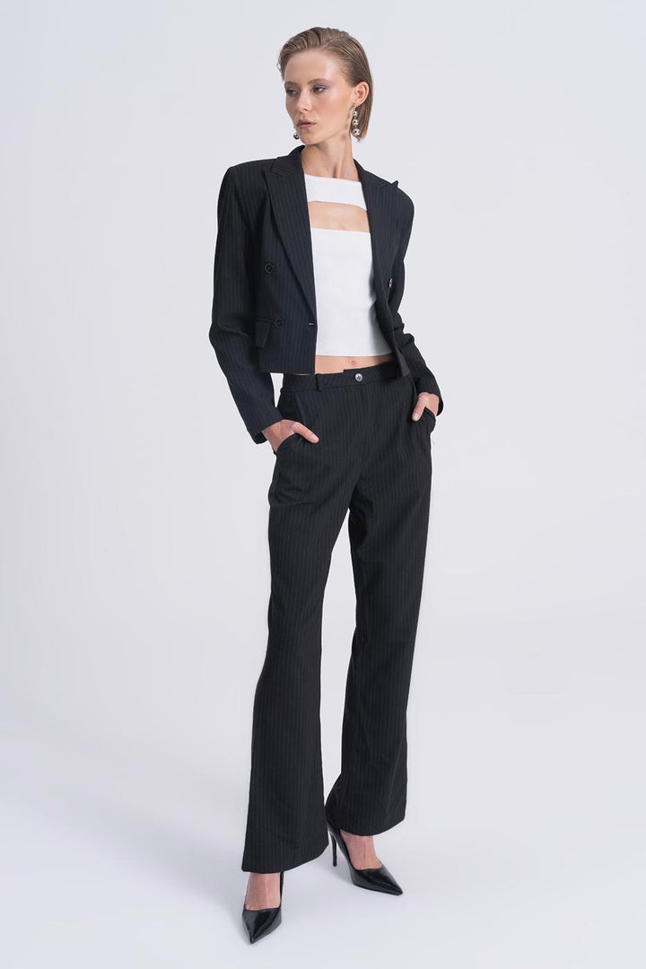 BSL Women Straight Cut Fabric Trousers - Vénissieux