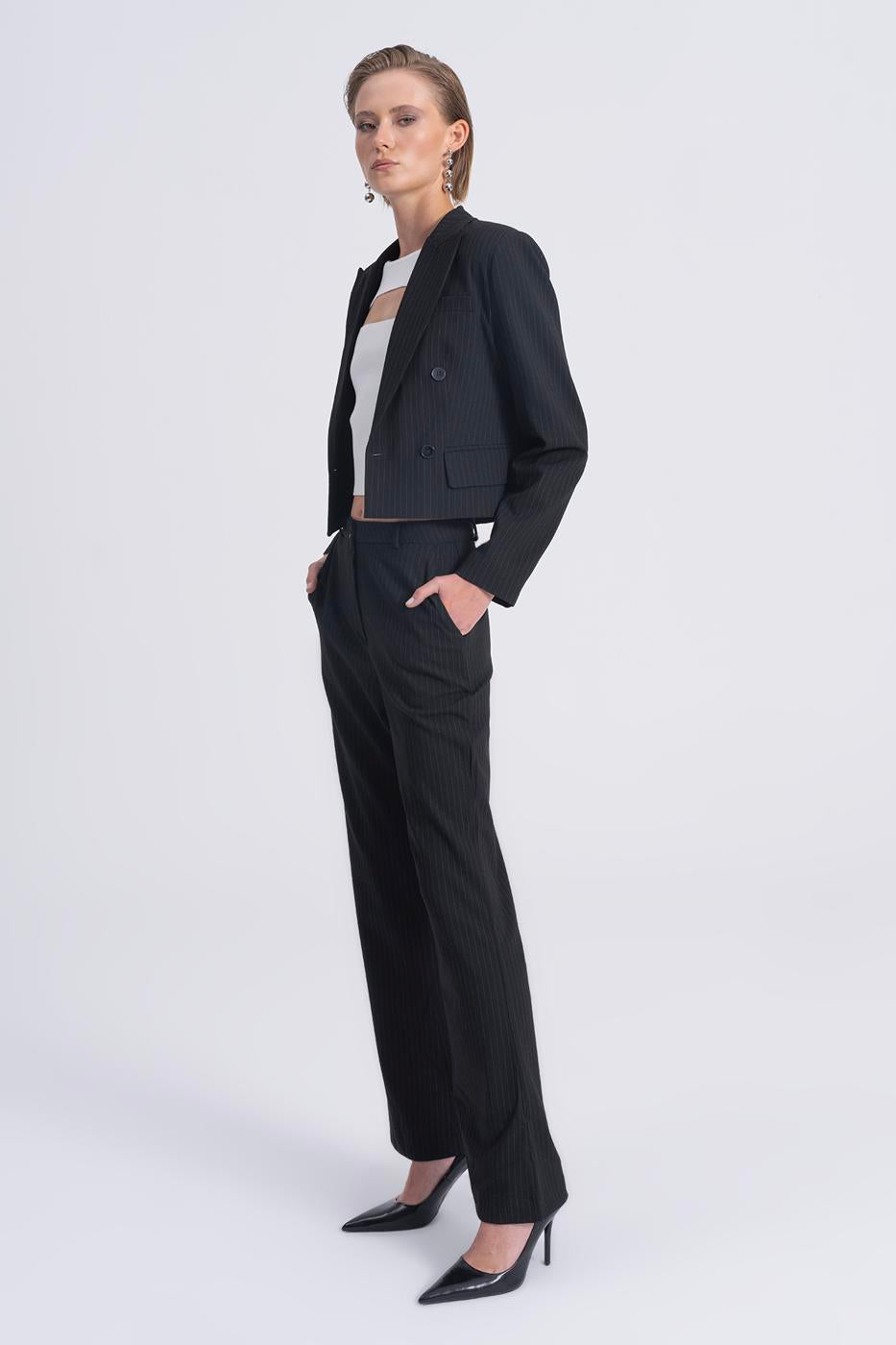 BSL Women Straight Cut Fabric Trousers - Vénissieux