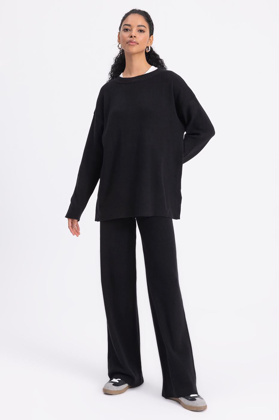 BSL Women Straight Cut Knitted Trousers - Hobart