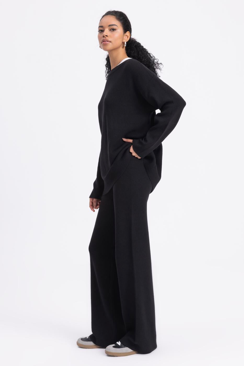 BSL Women Straight Cut Knitted Trousers - Hobart