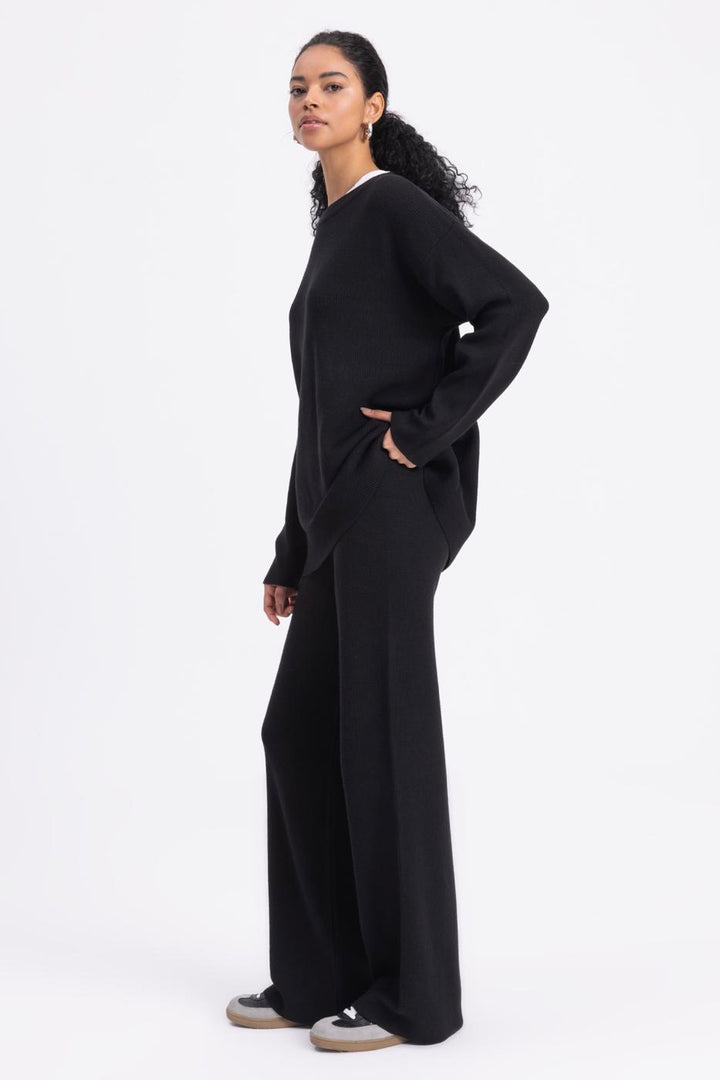BSL Women Straight Cut Knitted Trousers - Hobart