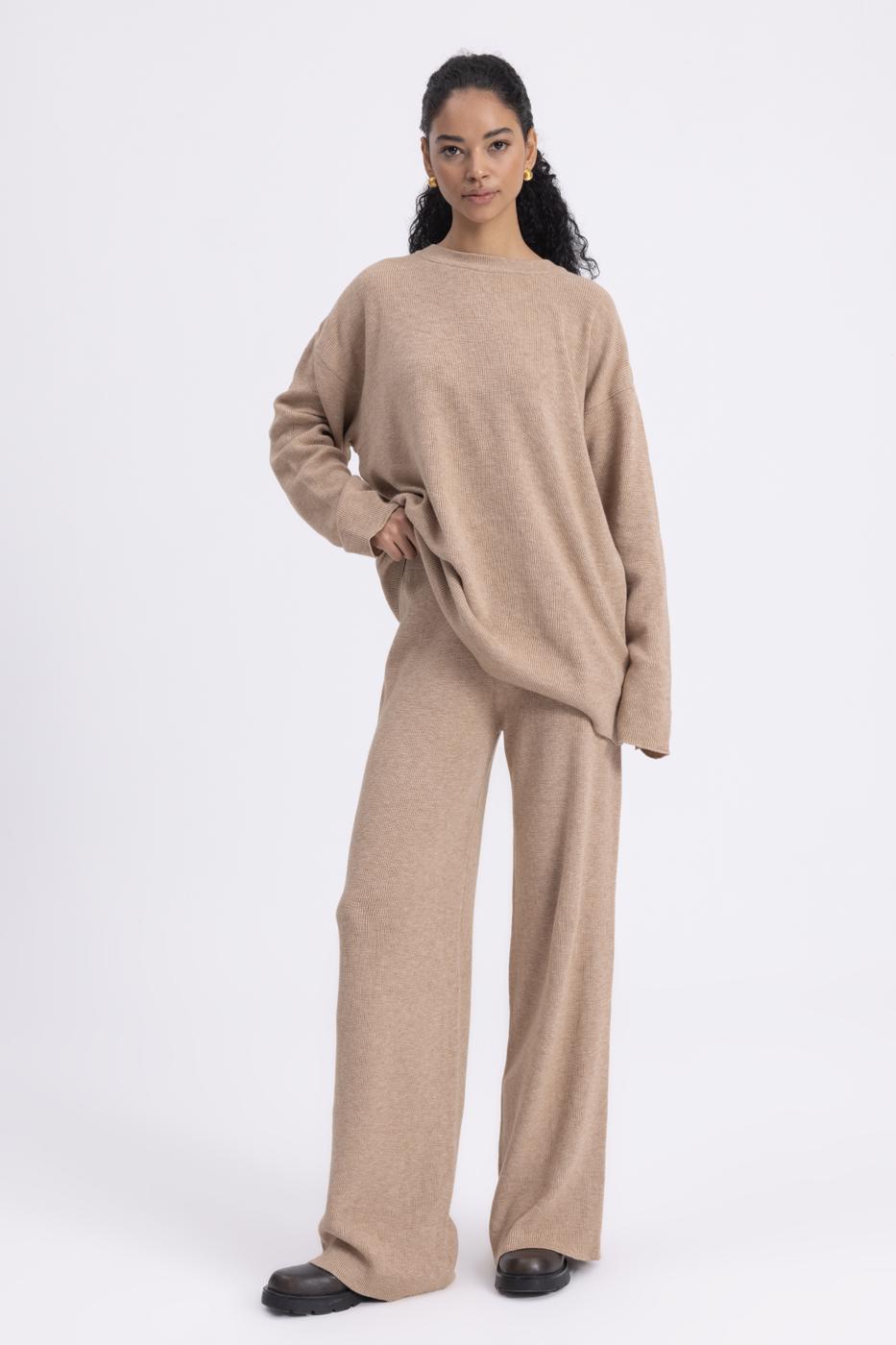 BSL Women Straight Cut Knitted Trousers - Tarragona