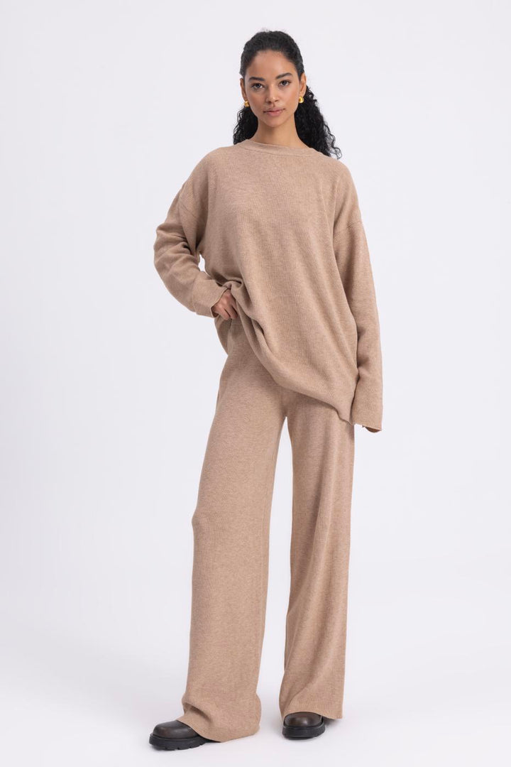 BSL Women Straight Cut Knitted Trousers - Tarragona