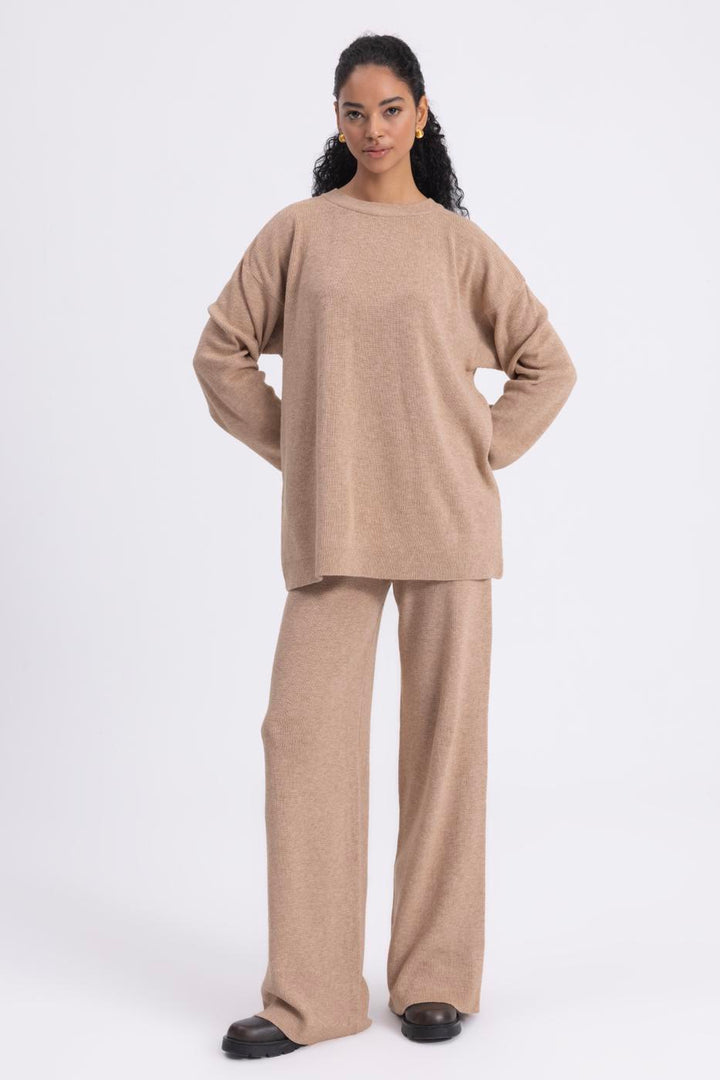 BSL Women Straight Cut Knitted Trousers - Tarragona