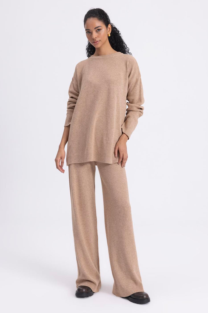 BSL Women Straight Cut Knitted Trousers - Tarragona
