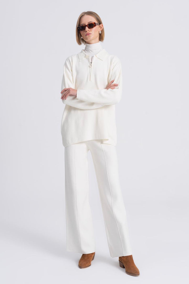 BSL Women Straight Cut Knitwear Trousers - Tbilisi