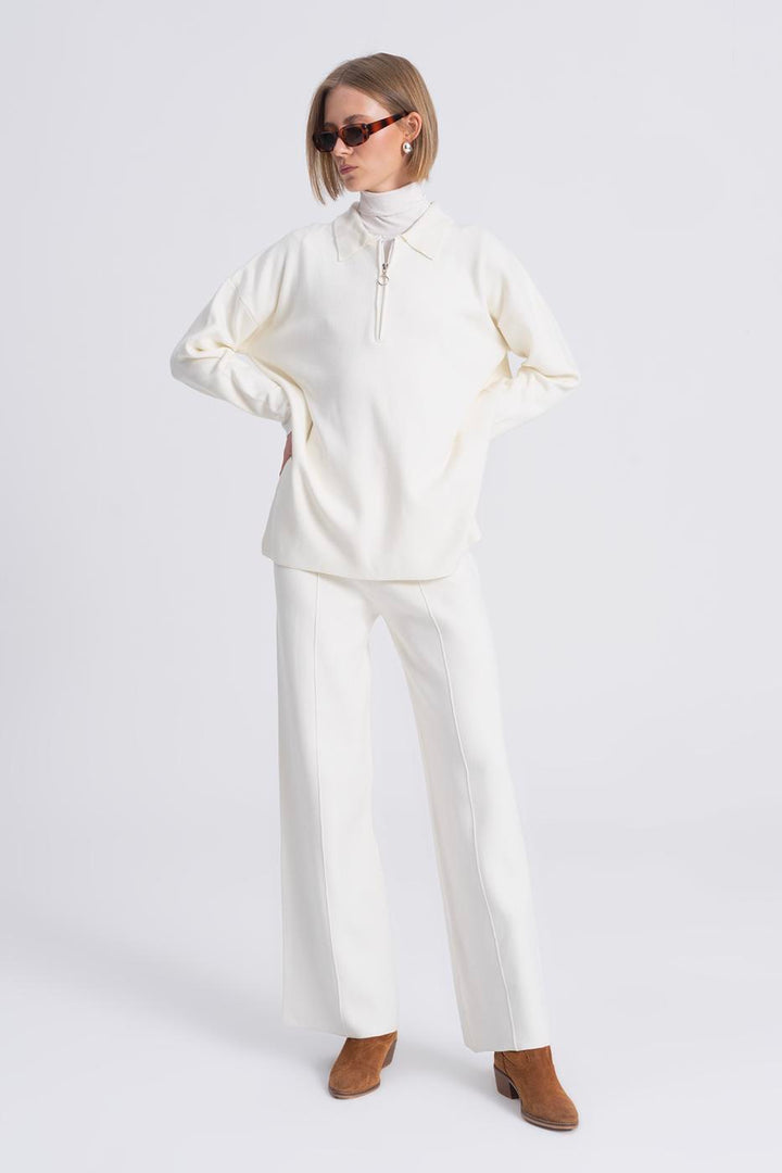 BSL Women Straight Cut Knitwear Trousers - Tbilisi