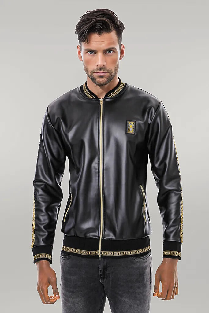 WSS Black Leather Touch Seasonal Coat  - Singen