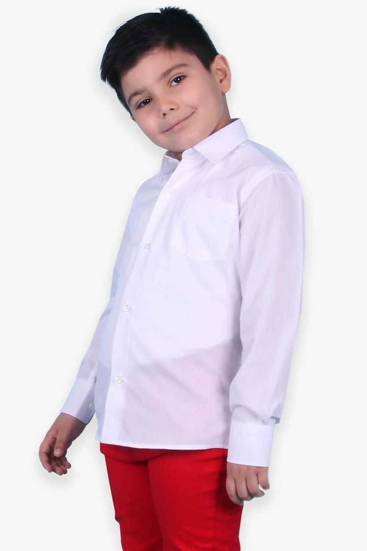 BRE Ebru Boys' Basic Shirt 34 Years, White - Manukau City