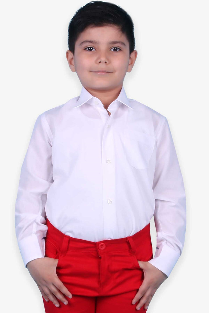 BRE Ebru Boys' Basic Shirt 34 Years, White - Manukau City