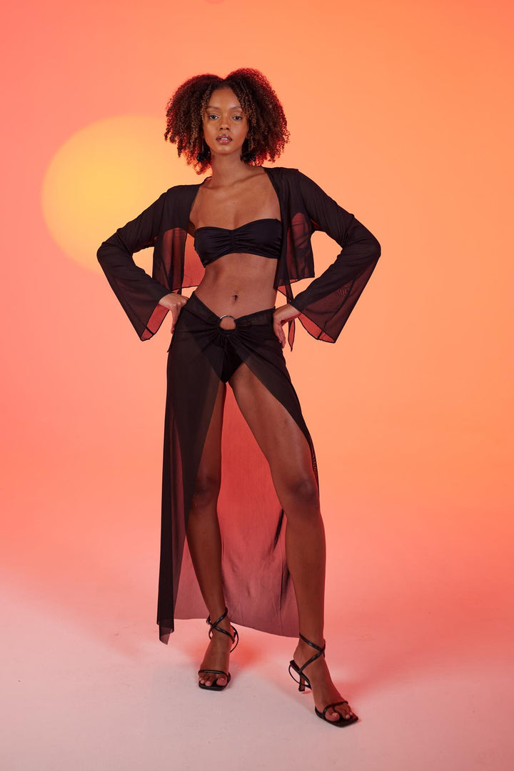 HLLY Women Ringer Pareo Set Black - Falls