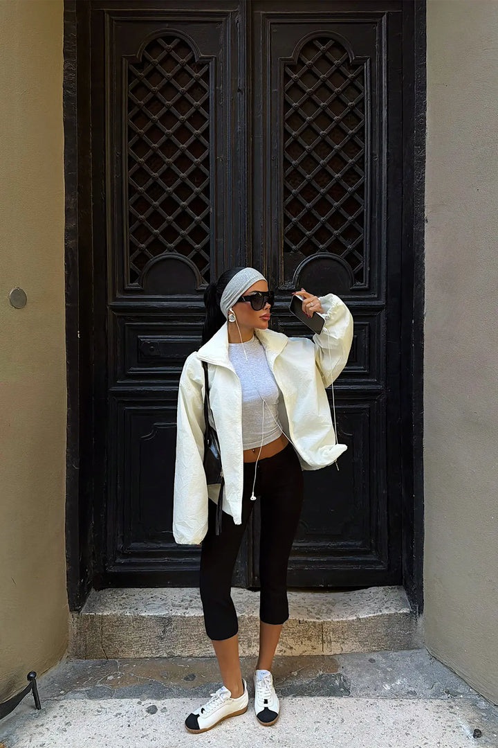 EYY Women Ecru Jacket with Zipper Detail - Évry